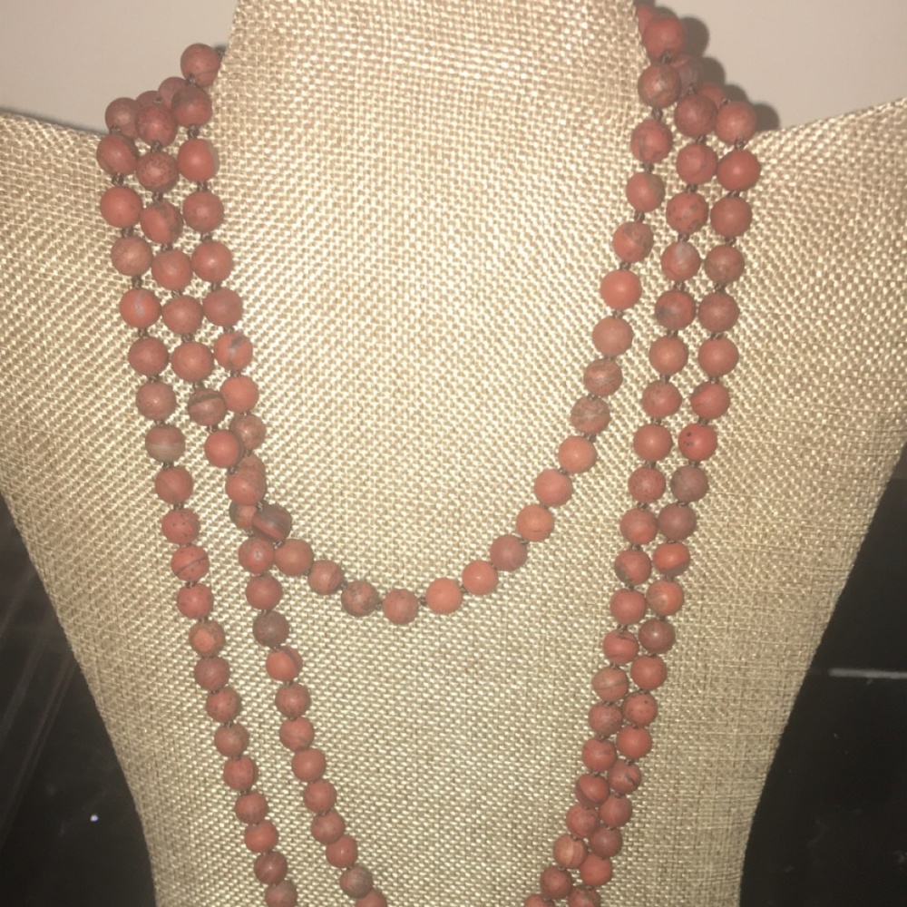 Deep Red/Brownish Wrap Necklace